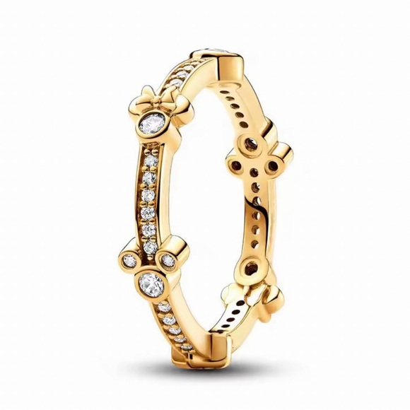 NWOT Disney Mickey Mouse & Minnie Mouse Sparkling Eternity Ring Size US 6, 7 & 8 - Picture 1 of 11